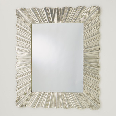 Linenfold Mirror - Brass - Lg