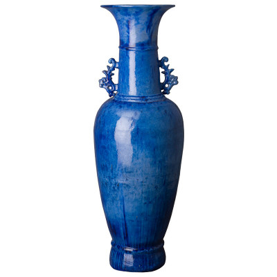 Tall Two - Handle Vase - Blue