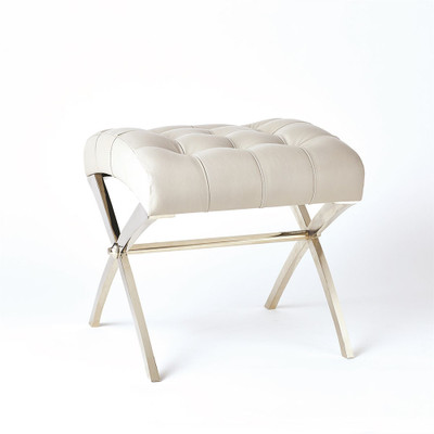 Scarlet Stool - Nickel w/Grey Leather