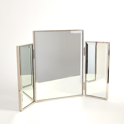Tri - Fold Vanity Mirror - Nickel