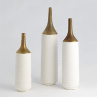 Two - Toned Vase - Gold/White - Med
