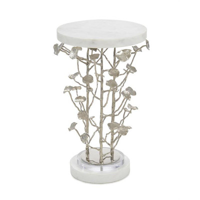 Marble and Brushed Nickel Branch Martini Table