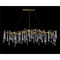 Glass Teardrop Fourteen-Light Horizontal Chandelier