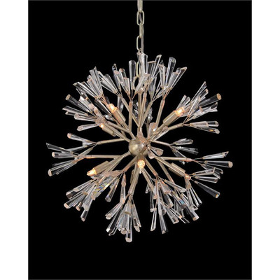 Luna: Crystal Wand Branched Eight-Light Pendant Chandelier
