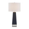 Navy Leather and Brushed Nickel Table Lamp