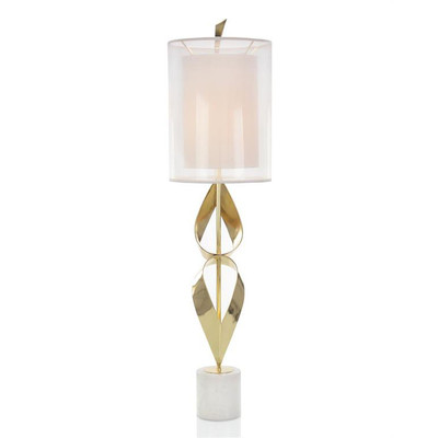 Sculpted Brass Table Lamp - Tall