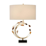 Swirling Agates in Brown and Brass Table Lamp