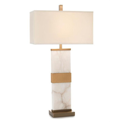 Alabaster Column Table Lamp - Wide