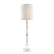 Alabaster and Glass Stacked Table Lamp - Tall