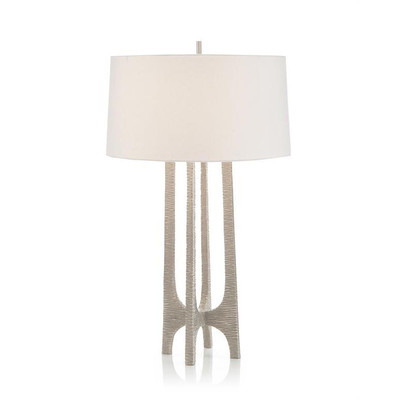 Textured Arc Table Lamp in Nickel