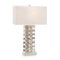 Chiseled and Polished Nickel Table Lamp