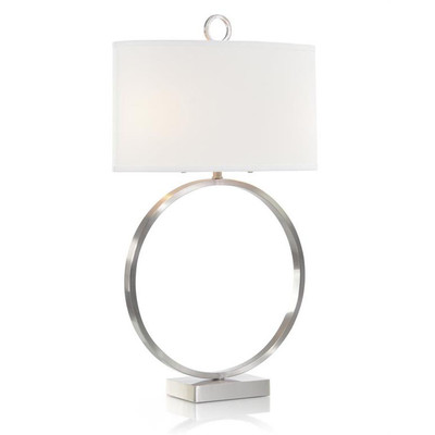 Brushed Nickel Small Open-Ring Table Lamp