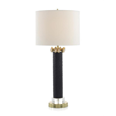 Stones, Gold, and Black Glass Table Lamp