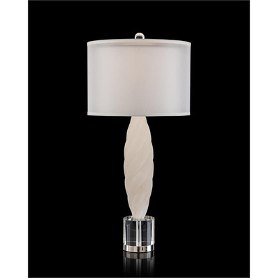 Alabaster Table Lamp with Crystal Base - Ovoid