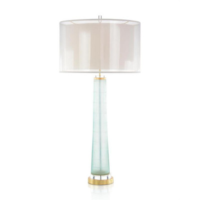 Pale Aqua and Gold Table Lamp