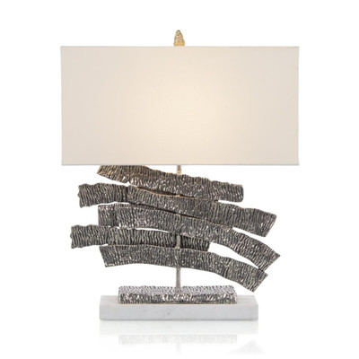 Nickel Crinkle Swoosh Table Lamp