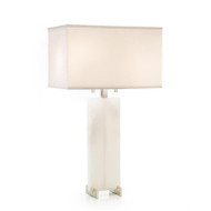 Alabaster Table Lamp with Crystal Base - Cone