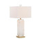 White Alabaster Column Table Lamp