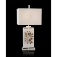 Profusion of Crystal, Alabaster, and Tourmaline Table Lamp