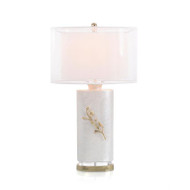 Shimmering White with Cherry Blossom Table Lamp