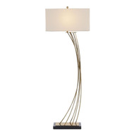 Cambered Brass Floor Lamp