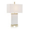 Ivory Leather and Brass Table Lamp