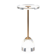 Brass and Acrylic Martini Side Table - Tall