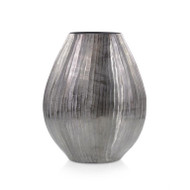 Smoky Black Chiseled Oval Vase II