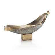 Floating Vessel of Brass with Antique Nickel - Long