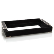 Black Leather and Mirror Tray