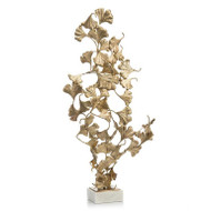 Ginkgo Leaves on White Marble