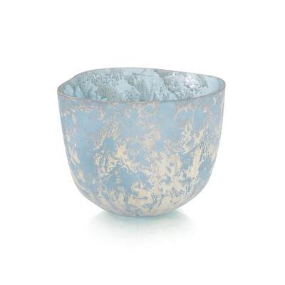 Powder Blue Bowl with Silver Overlay