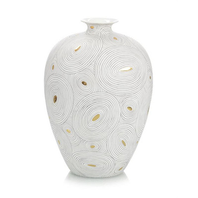 White Porcelain Vase with Gold II