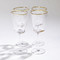 S/4 Hammered Wine Glasses - Clear W/Gold Rim