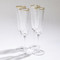 S/4 Hammered Champagne Glasses - Clear W/Gold Rim