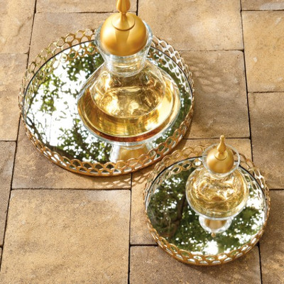 Double Arch Tray - Brass - Lg