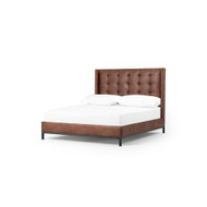Four Hands Newhall Queen Bed - 55" - Vintage Tobacco - Gunmetal