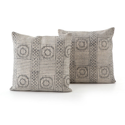 Four Hands Faded Block Print Pillow, Set Of 2 - 20X24
