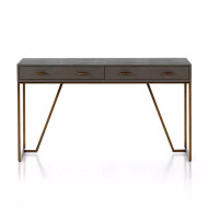 Four Hands Shagreen Desk - Grey Shagreen - Antique Brass