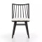 Four Hands Lewis Windsor Chair - Black Oak - Cream Shorn Sheepskin