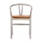 Four Hands Muestra Dining Chair W/ Cushion - Weathered Grey Teak - Whiskey Saddle