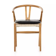 Four Hands Muestra Dining Chair W/ Cushion - Natural Teak - Pebble Black