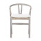 Four Hands Muestra Dining Chair W/ Cushion - Weathered Grey Teak - Cream Shorn Sheepskin