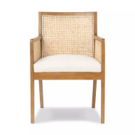 Four Hands Antonia Cane Dining Armchair - Toasted Parawood - Savile Flax