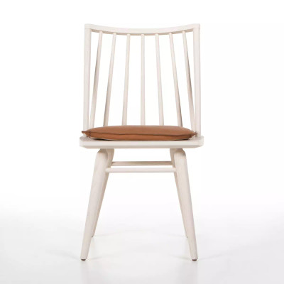 Four Hands Lewis Windsor Chair - Off White - Whiskey Saddle