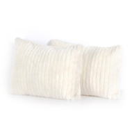 Four Hands Banded Sheepskin Pillow Sets - 16X24" - Cream