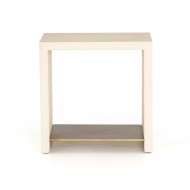 Four Hands Hugo End Table - Parchment White