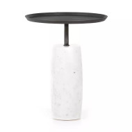 Four Hands Cronos End Table - Polished White Marble