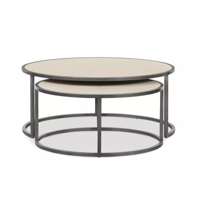 Four Hands Shagreen Nesting Coffee Table - Ivory