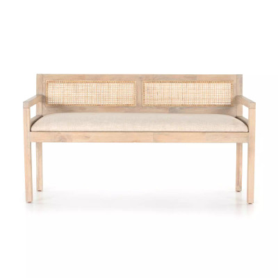 Four Hands Clarita Accent Bench - White Wash Mango